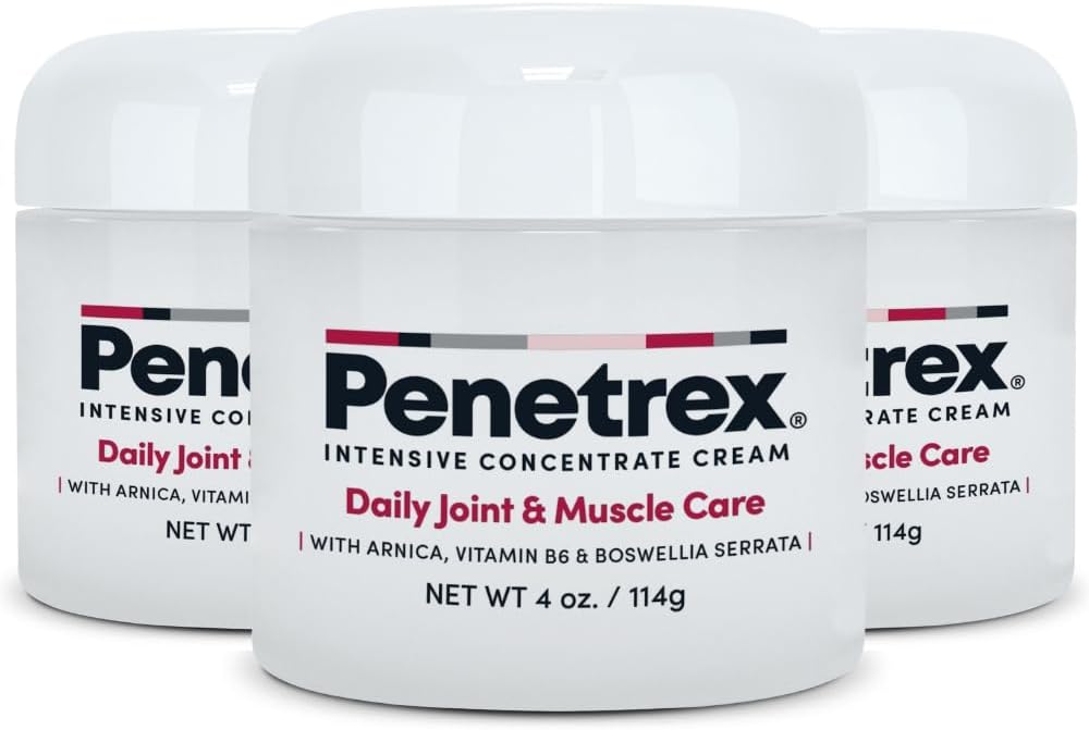 Penetrex Gelenk & Muskeltherapie - Wohlfühlkomfort für Rücken, Hals, Hände, Füße - Premium Ganzkörper Rub mit Arnica, Vitamin B6 MSM & Boswellia - 4oz Cream (3 Pack)