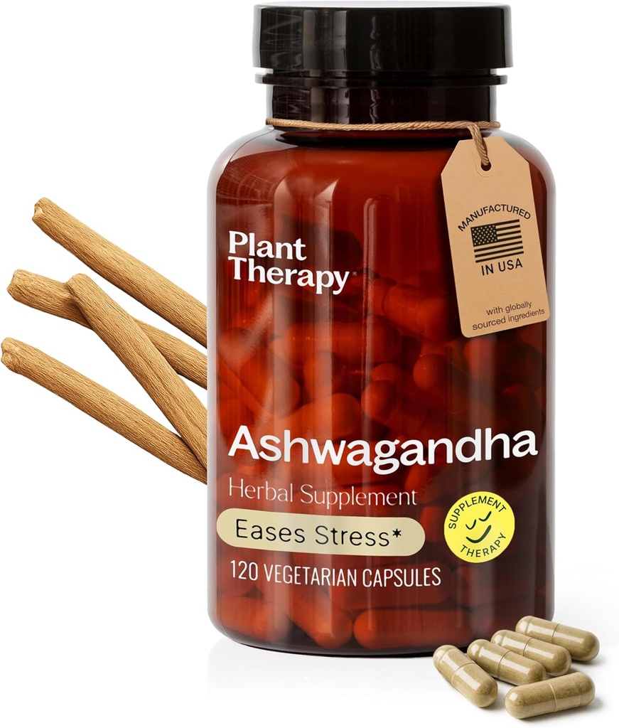 Pflanzentherapie Ashwagandha Capsules Hergestellt in USA 4 Monat Versorgung fördert Entspannung und Emotional Balance Ergänzungen für Frauen und Männer 120 Vegetarische Kapsel