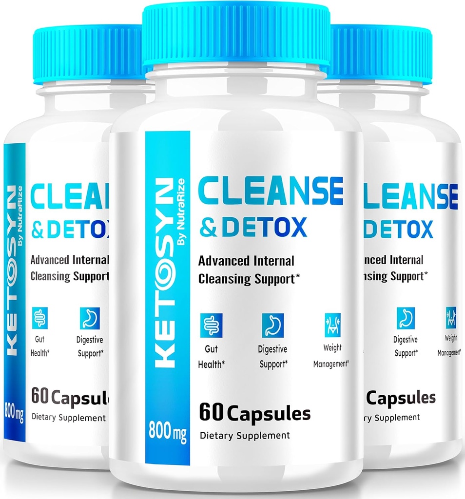 (3 Pack) Ketosyn Cleanse & Detox Capsules, Ketosyn Pills pour la perte de poids avancée, maximum de force Kéto Blend Supplément de soutien, Keto Syn nettoyage interne Pastilles Avis (180 Capsules)