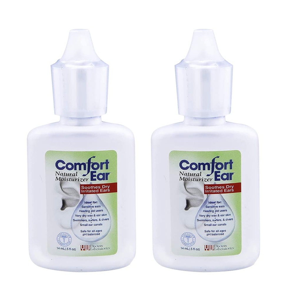 Westone Comfort Ear Natural Ear Drops für juckende Ohren, Ear Ache Drops Erwachsene & Kinder | Earwax Aid for Dry Ears | Persönlicher Komfort für Hörgeräte, Schwimmer und Ohr Itch Relief für Menschen | Pack von 2