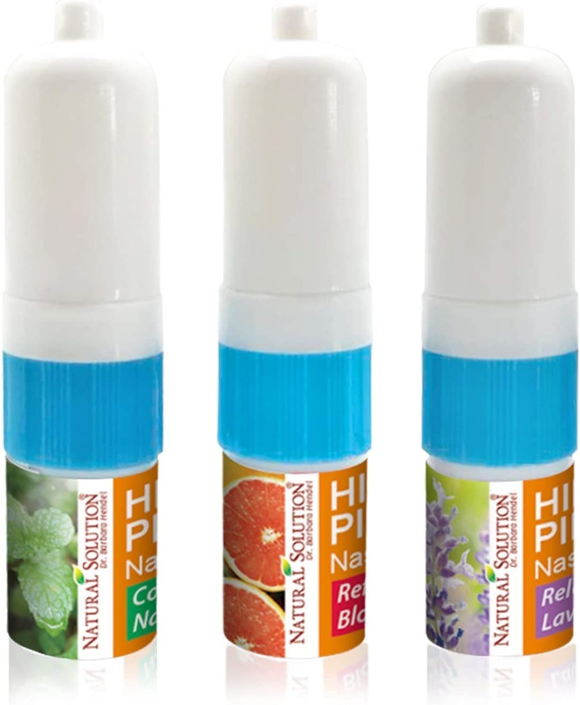 Natürliche Lösung Himalayan Rosa Salz Nasal Inhalator Aromatherapie mit natürlichen ätherischen Ölen, reinigt das Atemsystem, Relief Atem Stau, -3 Pack