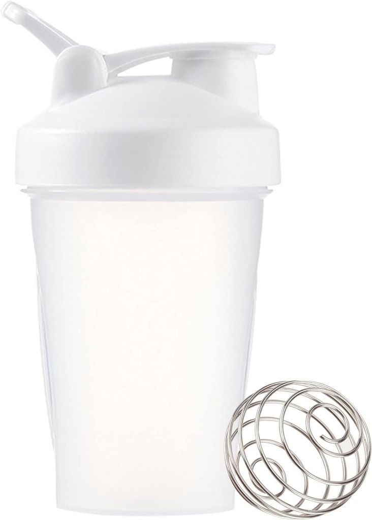 Shaker Bottle 12oz Protein Shaker Plastic Bottle für Pre & Post Workout mit Twist und Lock Protein Box Storage, Portable Fitness Bottle für Fitness Enthusiasten Athletes (weiß, 12 oz)