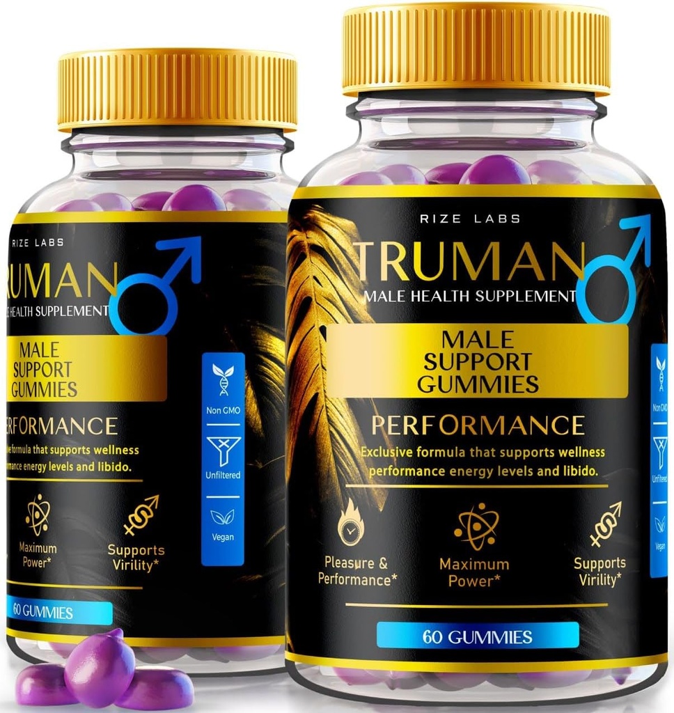 rize labs (2 Pack) Truman Gummies, Truman für Herren, Truman Performance Supplement Bewertungen, Truman Gummy, TrumanMale Support, Truman All-Natural Supplement, Gomitas (120 Gummies)