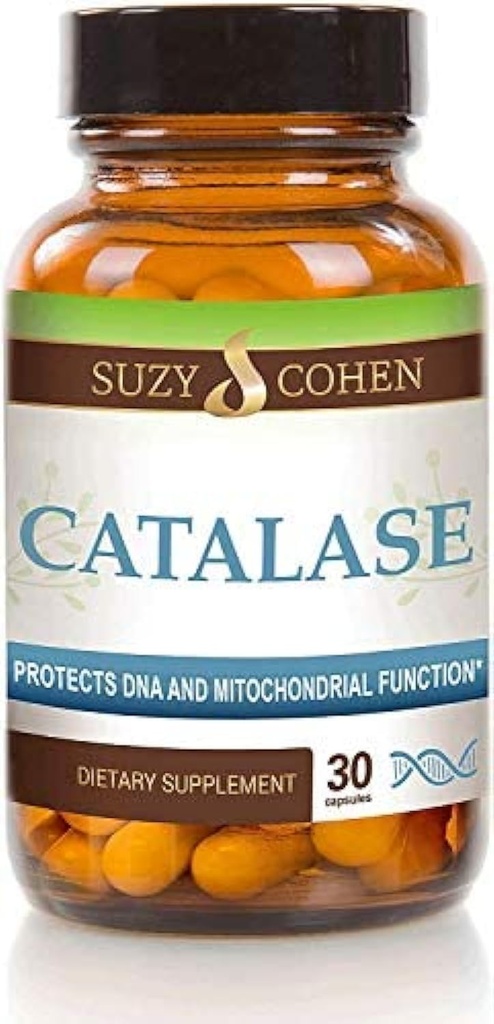 Suzy Cohen Catalase 12.500 CATu Nahrungsergänzungsmittel, Liver Enzyme, Neutralisiert Wasserstoffperoxid, unterstützt Haut, Haar und allgemeines Wellness, 30 Delayed-Release Kapseln
