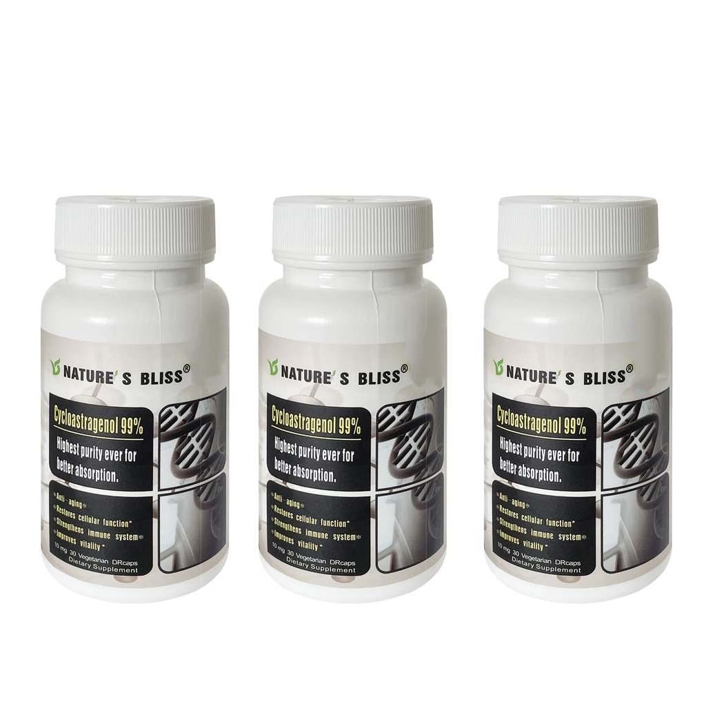 Telomere Ergänzungen Cycloastragenol 10mg 99%, Unterstützt Anti-Aging-Teleomerase-Aktivierung, Stomachsäure Geschützt und Super-Absorption, Telomere Verlängerungsergänzungsmittel, Made in USA, 90caps