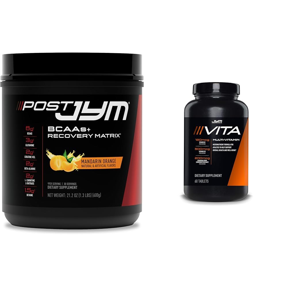 Post JYM Matrix actif après l'entraînement avec BCAA, glutamine et plus + Vita JYM multivitamine sportive pour les athlètes, 60 comprimés