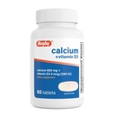 Rugby Calcium 600 mg Tabletten mit Vitamin D3 200IU (5 mcg) - Glutenfreies tägliches Vitamin D Nahrungsergänzungsmittel für Knochengesundheit und Calciumabsorption, 60 Count (1 Pack)