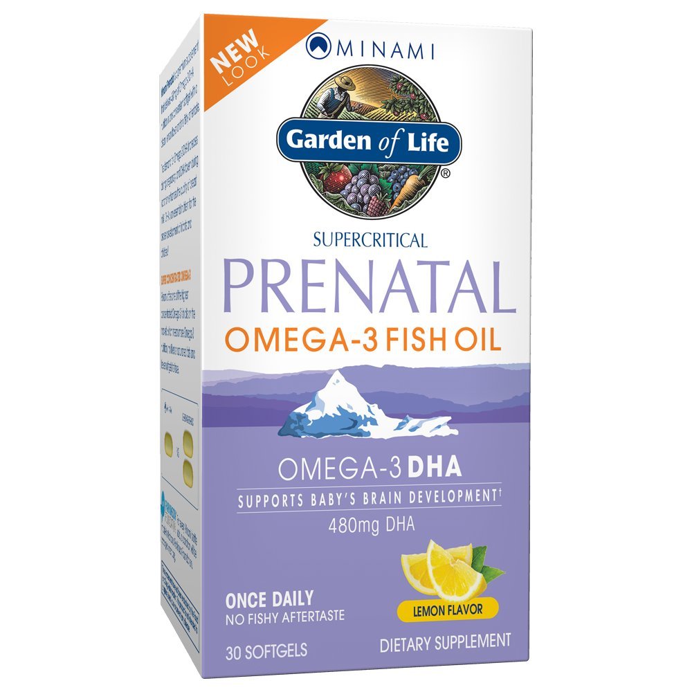 Jardin de la vie Prénatal DHA Omega 3 Supplément huile de poisson - Minami naturel prénatal, citron, 30 Softgels