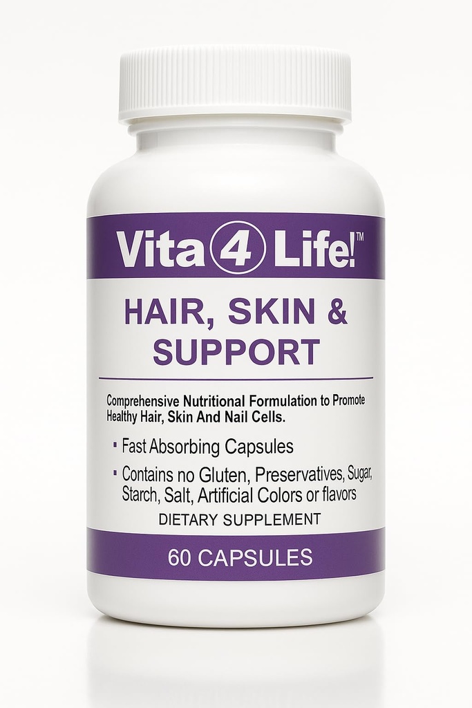 Vita4Life!® Biotin 2000mcg + MSM Haarwachstum Vitamine für Frauen & Männer | Haar, Haut & Nail Unterstützung Ergänzung mit Vitamin A, E, Zink | Fast Absorbing Kapseln, 60 Zähler, 30-Tag Versorgung