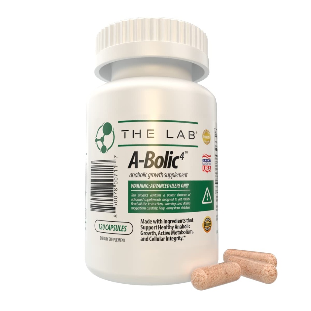 True Nutrition - A-Bolic4 Advanced Anabolic Boost Supplement Supporter une croissance anabolique saine Naturellement avec la turcestérone, l'apigénine, QuercefitTM Quercetin