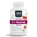365 von Whole Foods Market, Kaubare C + Acerola C 500mg, Natürliche Kirsche Flavor, Vegan, 90 Tabletten