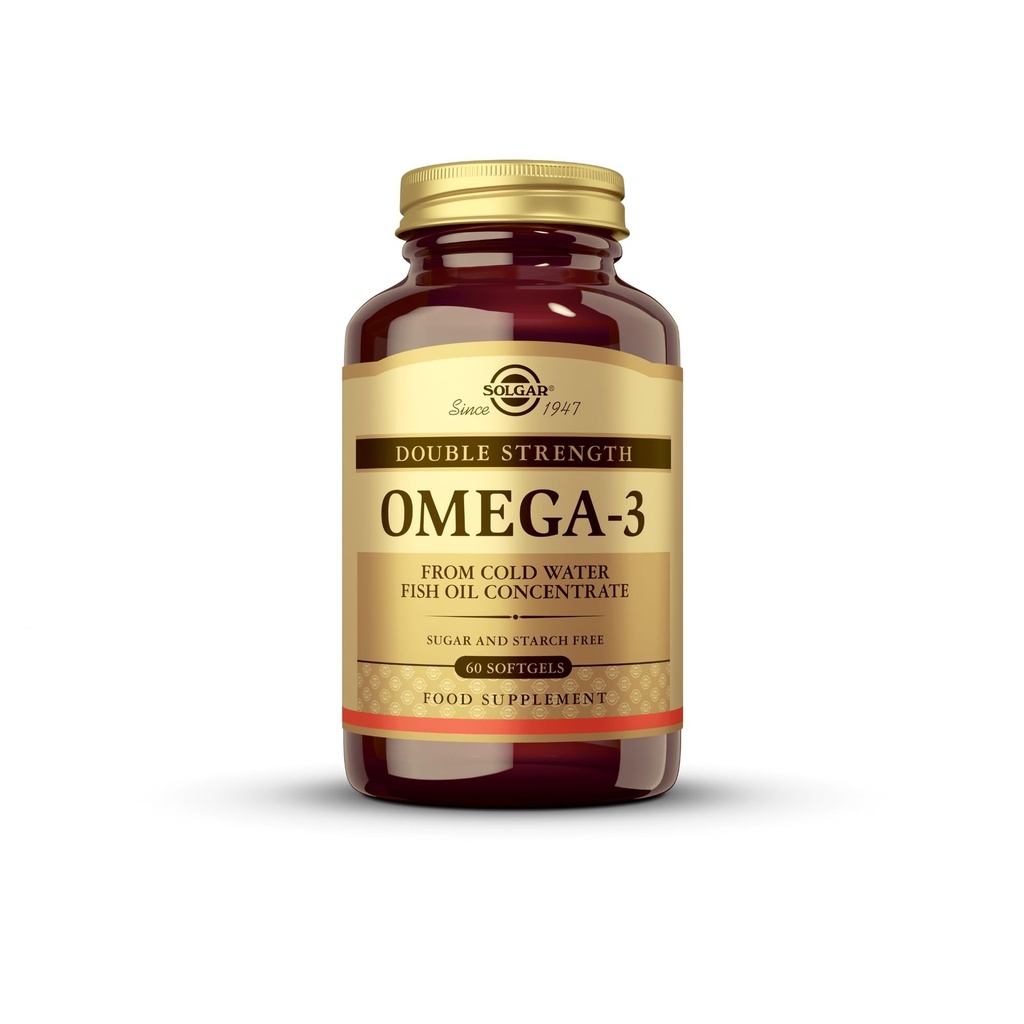 Solgar Double Strength Omega 3 700 mg - 60 Softgels - Inklusive 600 mg EPA & DHA - Non-GMO, Glutenfrei - 60 Portionen