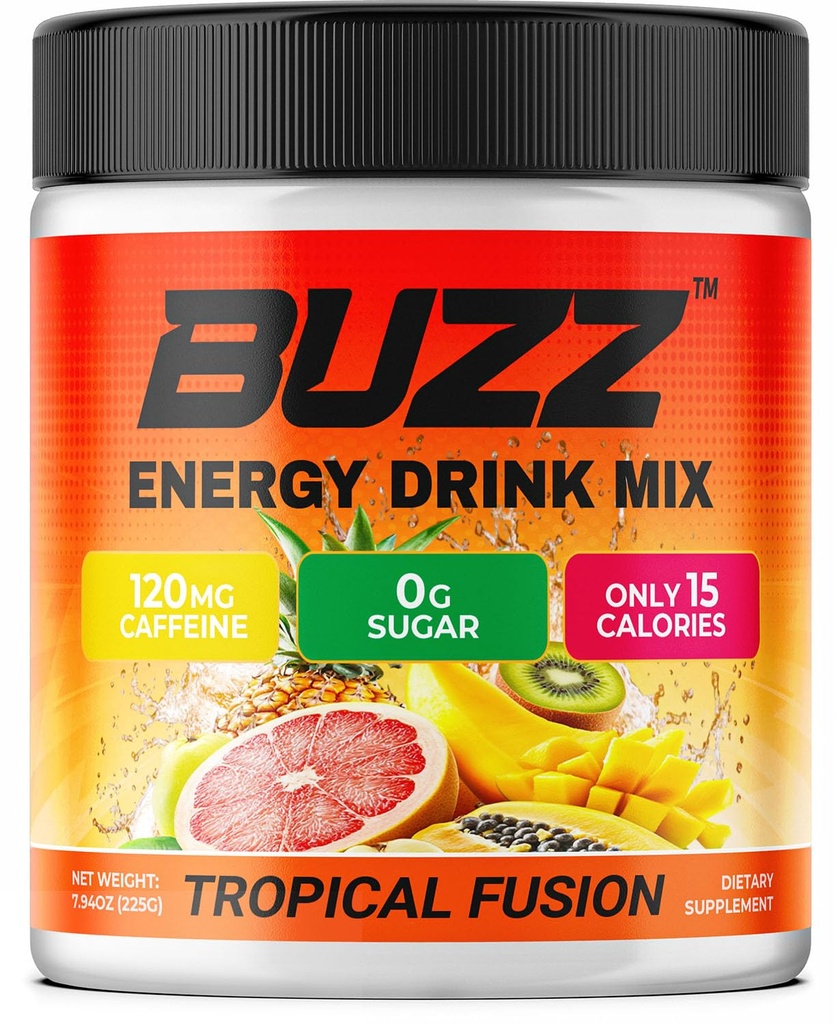 Energy Drink Powder - Energy Boost Drink Mix - Sugar-Free Energy mit Antioxidantien - Morning Kickstart und Sports Nutrition Endurance Produkt - 30 Servierungen, 8 Unzen (Tropical Fusion)