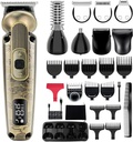 Hatteker Bart Trimmer Mustache Trimmer für Männer 8 in 1 einstellbare Geschwindigkeit Wasserdichte Haar Clipper T-Blade Electic Rasierer Rasierer Cordless Mens Geschenk Grooming Kit mit Gesicht Nasen Körper (Bronze)