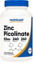 Nutricost Zink Picolinate 50mg, 240 Vegetarische Kapseln - Glutenfrei und nicht-GMO (240 Caps)