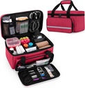 CURMIO Small First Aid Bag Leere, Family First Aid Kit Fall, Medizin Storage Organizer Box für Zuhause und Reisen, Rot (Patent Pending)