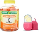 Spring Valley Extra Strength Vitamin C Nahrungsergänzung Vegetarische Gummi, Orange, 500 mg, 120 Ct und Geschenke Eiswalze für Gesicht