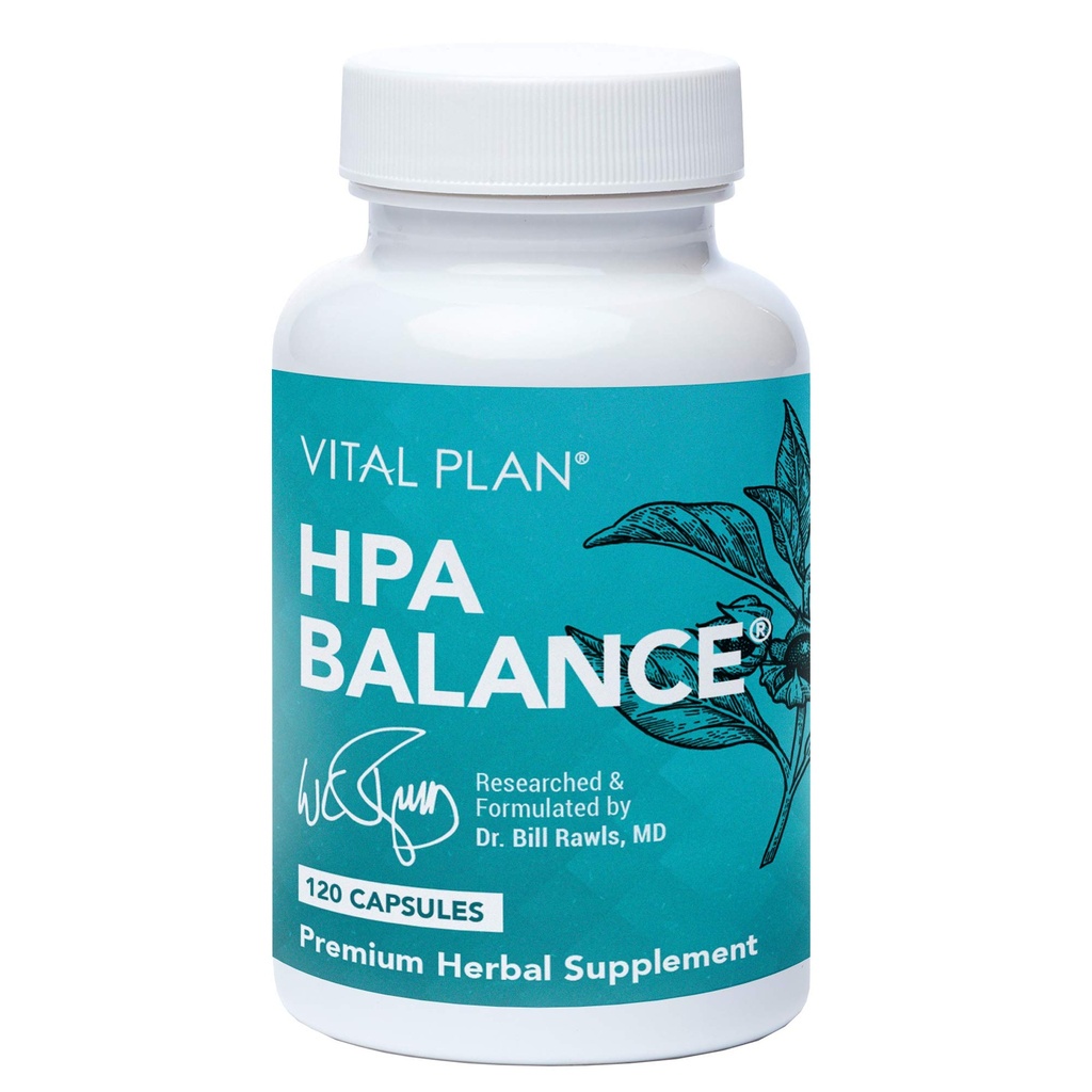 Vitalplan HPA Balance Adrenal Supplement von Dr. Bill Rawls - Adrenal, Mood & Hormone Unterstützung für Frauen und Männer w/Sensoril® Ashwagandha, Relora & L-Theanine