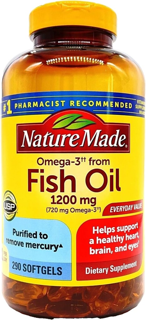 Made Nature Omega-3 aus Fischöl 660 mg EPA + DHA, 290 Softgels