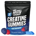 TASTY GAINS Creatine Gummies - 90g Creatine Monohydrate - Workout-Ergänzungen - Muskel- und Bruststärke für Männer und Frauen bauen - Made in USA - Non GMO - Vegan Friendly (Large, Blue Raspberry)