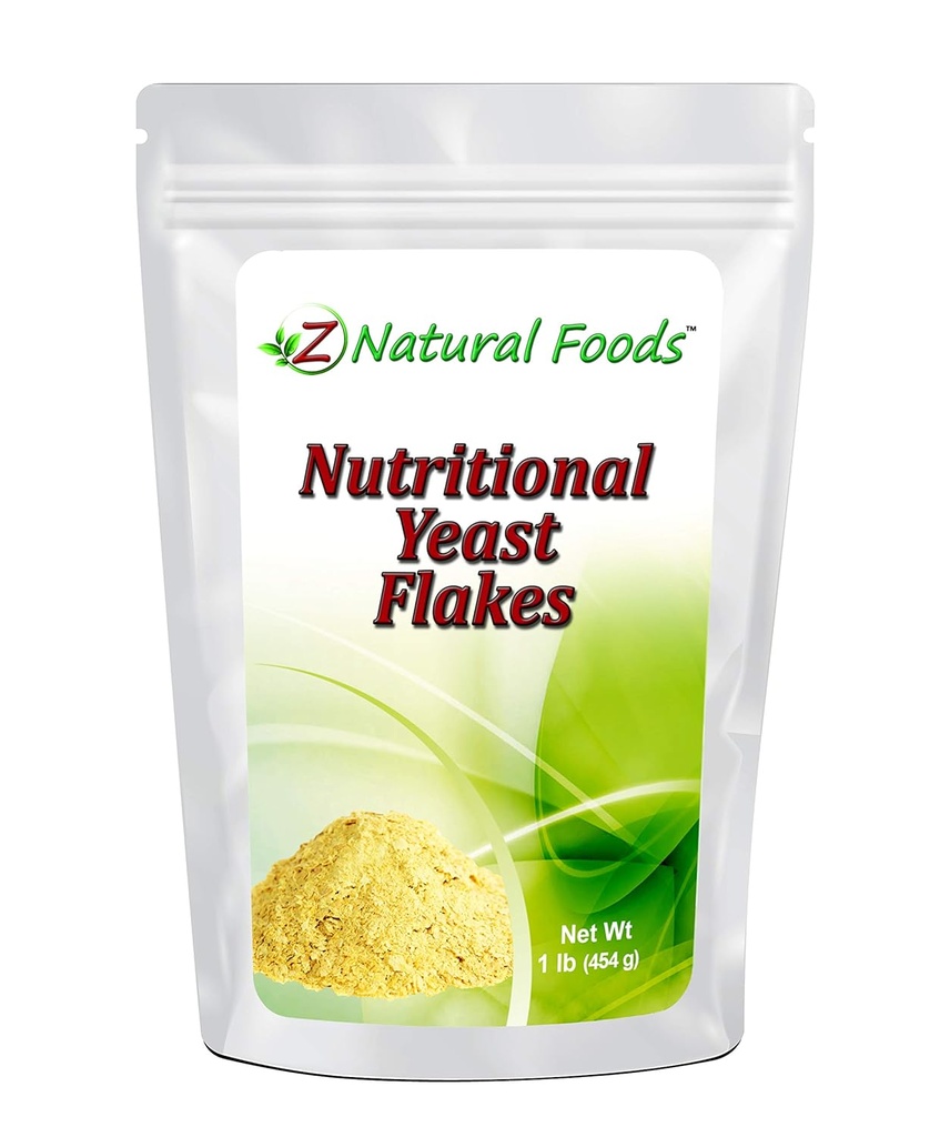Premium Nutritional Yeast Flakes - Fortified With B Complex Vitamins - Delicious Cheesy Taste - Glutenfrei, Non GMO, Vegan - Fiber Protein Source Perfect for Plant Based Vegetarian Diets - 1 lb
