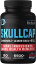 Supplément à base de plantes 9in1 Skullcap 5 mois pour la santé Sommeil, Mood & Immune - 6500mg Concentré avec Camomille, Baume de citron, Fleur de Passion, Ashwagandha & plus, Non-OGM, Sans gluten, 150 Capsules Vegan