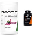 JYM Greens Super Food Blueberry Acai Poudre avec Spiruline et Vita JYM Multivitamine pour athlètes 60 comprimés