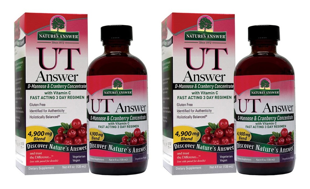 Natur Antwort Urinary Tract Gesundheit | Fast Acting Three-Day Regimen | Cranberry Flavor Nahrungsergänzung | Alkoholfrei, Glutenfrei, Nicht getestet auf Tiere & Vegan 4oz (2 Packung)