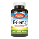 Carlson - E-Gems Elite, 1000 UI (670 mg) Vitamine E avec tocophérols et tocotriénols, bien-être optimal, 60 softgels