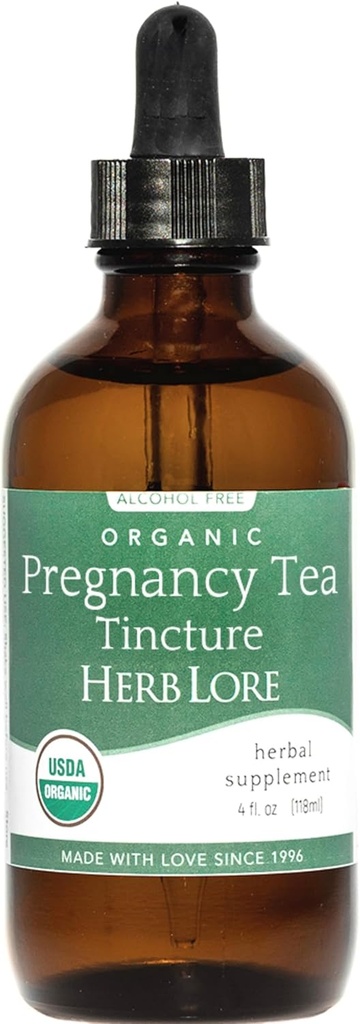 Herb Lore Organic Pregnancy Tea Tincture – flüssiger roter Himbeer Blatt Tee für Schwangerschaft & Postpartum – Erste Trimester, Labor Prep & Third Trimester Unterstützung