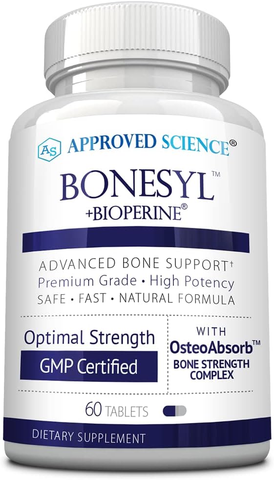 Genehmigte Wissenschaft Bonesyl - Stärkung der Knochen, Begrenzung der Knochendichte Verlust - Erhaltung der gesamten Knochengesundheit - K2, BioPerine, und Magnesium - 60 Tabletten - Vegan - Made in USA