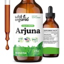Wild & Organic Arjuna Bark Tincture - Gesamte Well-Being-Ergänzung - Alkoholfreie Flüssigkeitstropfen - Terminalia Arjuna Bark Extrakt - Keine Zucker & Additive, Non-GMO - 4 fl oz