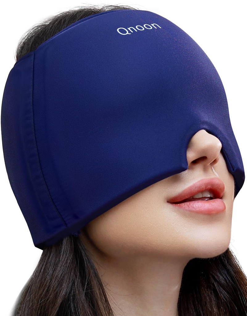 Bouchon de soulagement de la migraine, produits de masque de soulagement des maux de tête, gel de refroidissement sans odorine enveloppe de glace pour tension, stress, hangover et yeux puffy