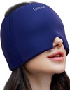 Bouchon de soulagement de la migraine, produits de masque de soulagement des maux de tête, gel de refroidissement sans odorine enveloppe de glace pour tension, stress, hangover et yeux puffy