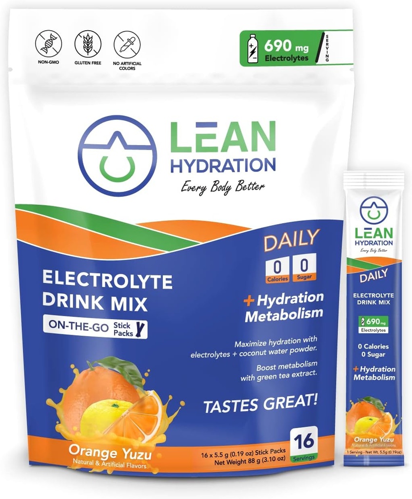 Paquets d'électrolytes quotidiens Mélange de boissons Zéro Calories, Zéro Sucre Plus Vitamines, Minéraux et Plus