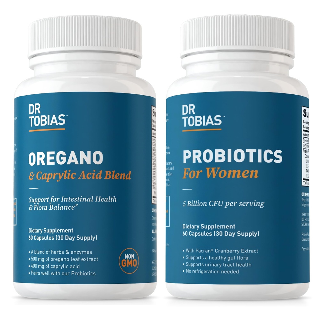 Dr. Tobias Oregano und Caprylic Acid Blend and Probiotics for Women - unterstützt Gut, Immune und Urinary Health, Non-GMO