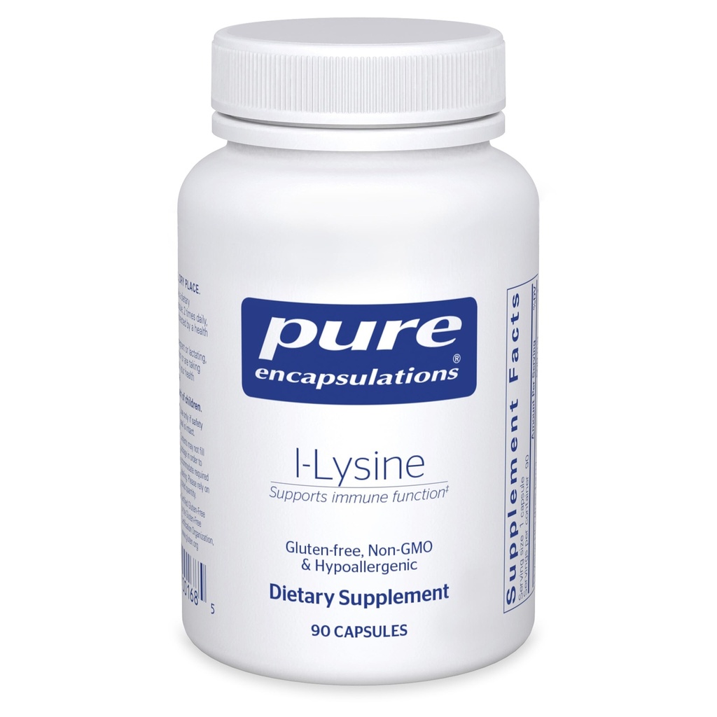 Reine Kapseln L-Lysin - essentielle Aminosäureergänzung für Immununterstützung & Gum, Lip Health* - mit L-Lysin HCl - 90 Kapseln