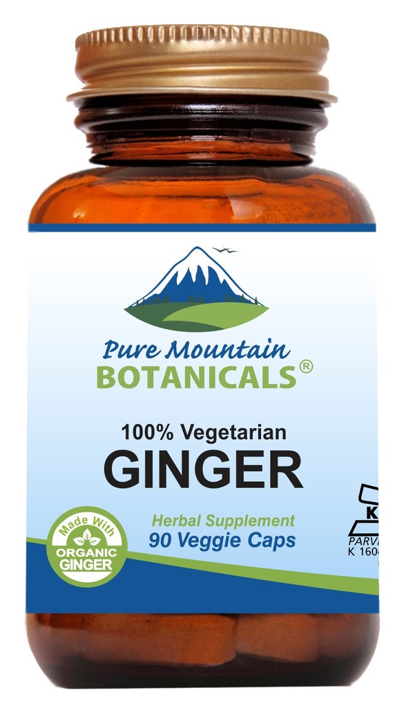 Pure Mountain Botanicals Ginger Capsules - Kosher Vegan mit 1000mg Bio Ginger Root Supplement