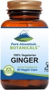 Pure Mountain Botanicals Ginger Capsules - Kosher Vegan avec 1000mg de supplément de racine de gingembre biologique