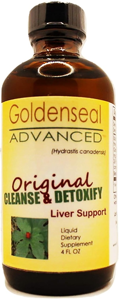 Goldenseal Cleanse & Detoxify flüssige Nahrungsergänzung | Liver Support | 4 oz. | Hydrastis Canadensis | Farm Direct | Pack of 1