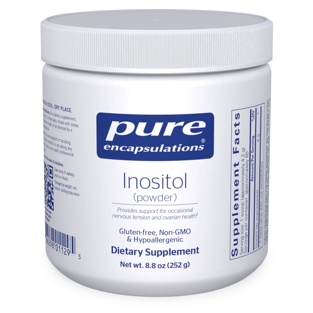 Encapsulations pures Inositol (poudre) - Supplément pour soutenir l'énergie, le système nerveux et la fonction ovarienne* - avec Myo-Inositol - 8,8 Ounces