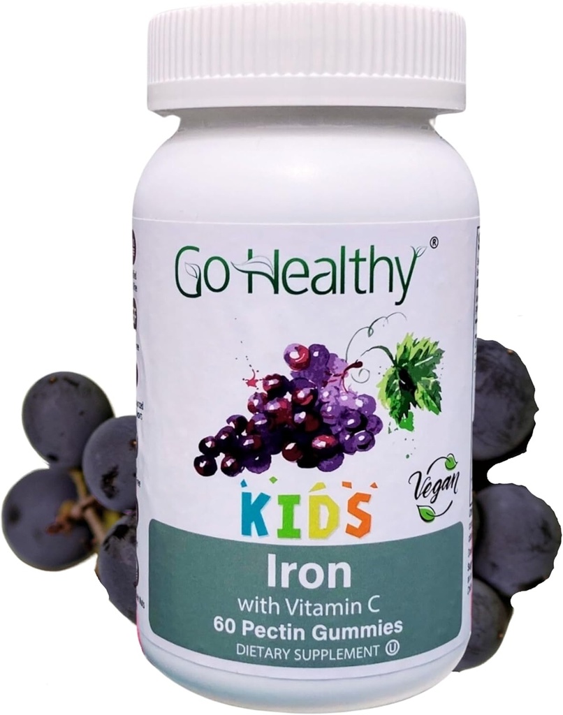 Eisengummis für Kinder, Vegan Geeignet, Kosher & Halal - 30 Servierungen – Go Healthy