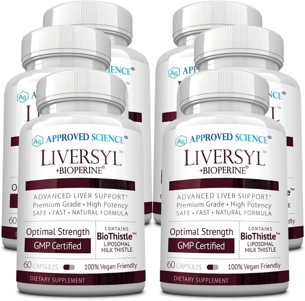 Approved Science Liversyl - Milk Thistle, Artichoke Extract, and Bioperine - Vegan - 360 Count - 6 Month Supply - Made in USA