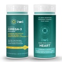 Iwi Omega-3 Essential & Heart Omega-3 Bundle, 30 Servierungen, Vegan pflanzenbasierte Algen Omega 3, Krill & Fisch Öl Alternative, keine Fishy Nachgeschmack