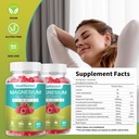 1 Pack Glycinate de magnésium pour adultes et enfants, Meilleur supplément de magnésium Gummy pour le sommeil, le stress et le soulagement musculaire et la santé nerveuse, 60 comtes Gummies calmes