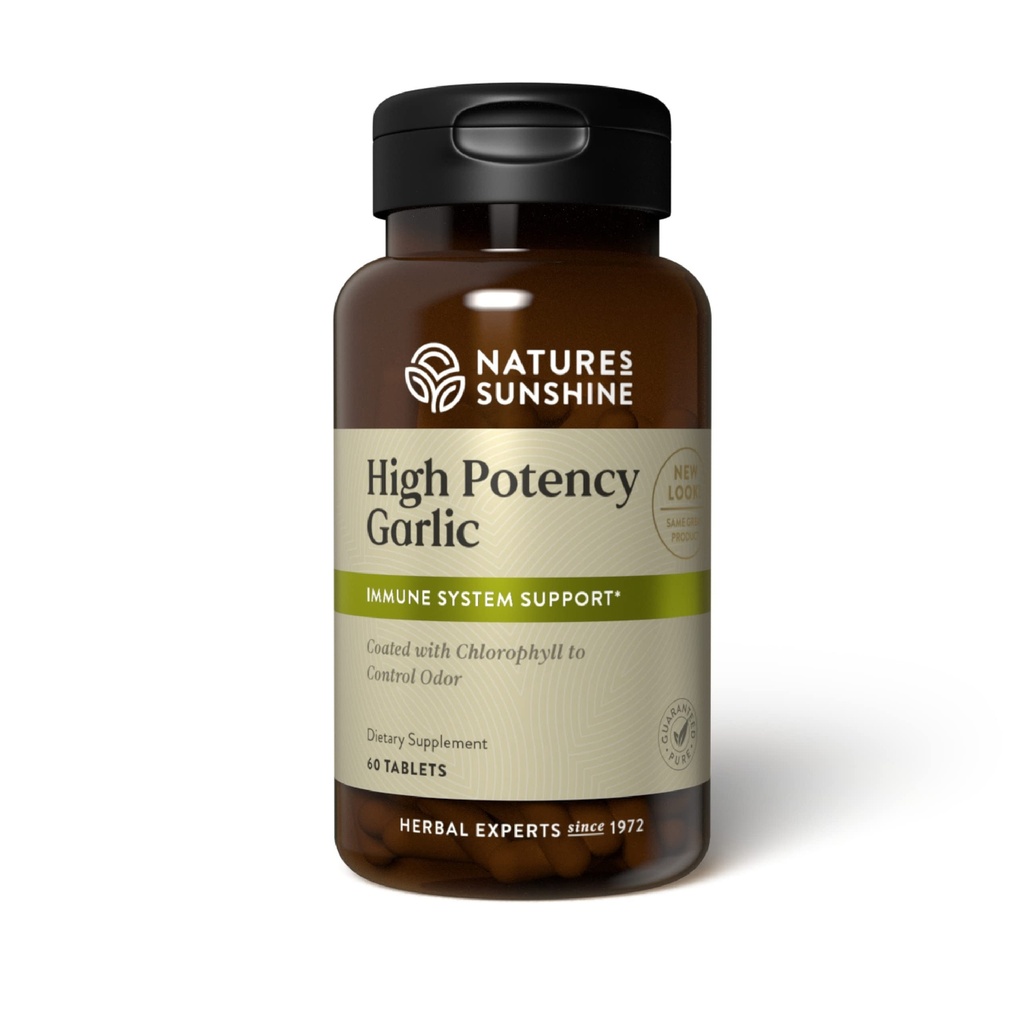 Nature's Sunshine High Potency Garlic, 60 Tabletten | Unterstützt das Immunsystem und enthält eine einzigartige Beschichtung, um die Odor zu kontrollieren