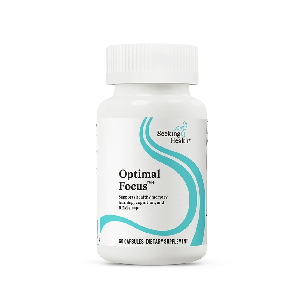 Seeking Health Optimal Focus, Stimulant-Free and Caffeine-Free Nootropic Support for Memory and Focus, with Choline, DHA from Algae, American Ginseng, Vegan and Vegetarian (60 Capsules)