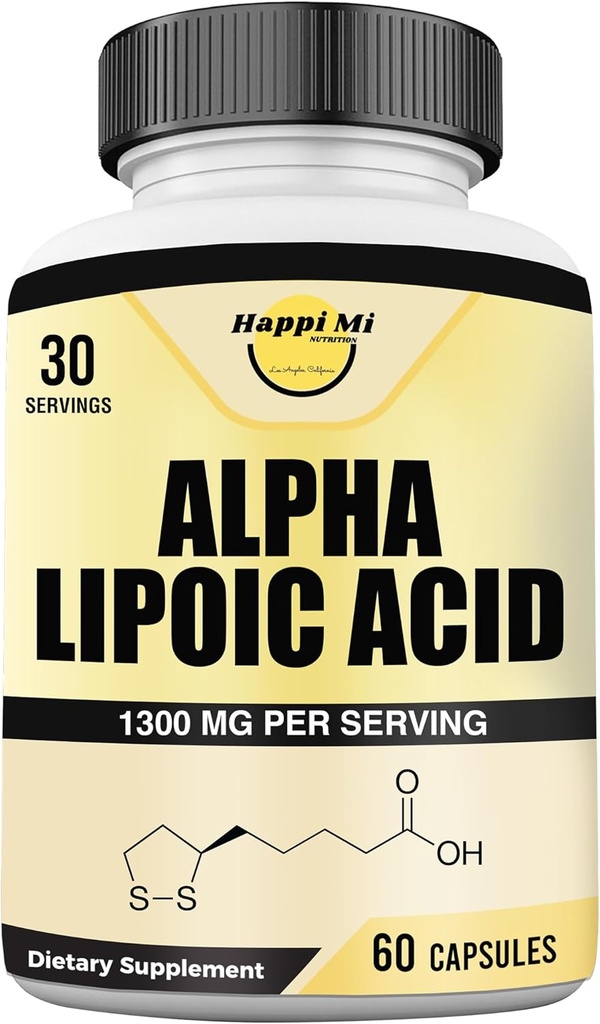 Alpha Liponsäure Kapseln 1300mg pro Servierung - 30 Portionen pro Flasche - Antioxidans Unterstützung für allgemeine Gesundheit