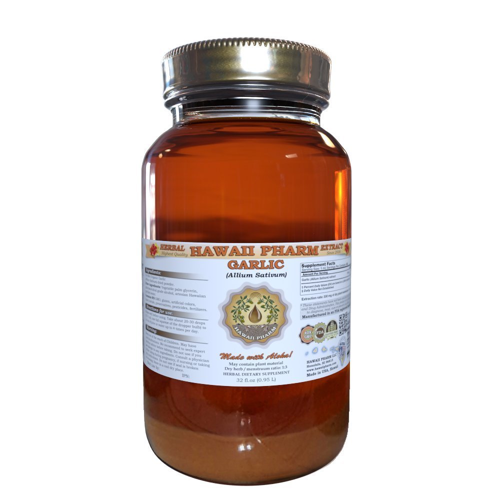 Hawaii Pharm Knoblauch (Allium sativum) Flüssiger Extrakt 32 Oz