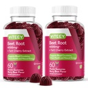 Viteey Beet Root Gummies mit Tart Cherry - Beetroot Ergänzung für Herzgesundheit, Blutdruckunterstützung - Vegan, Glutenfrei - 120 Zähler